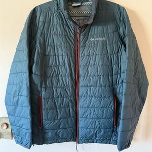 Columbia Blue Puffer Jacket Lightweight Insulated